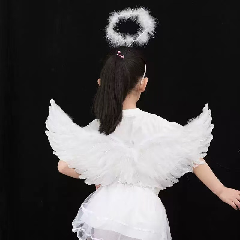 Asas de Pena de Anjo + Kit de  - Cosplay Floating Prop avaliação e preço