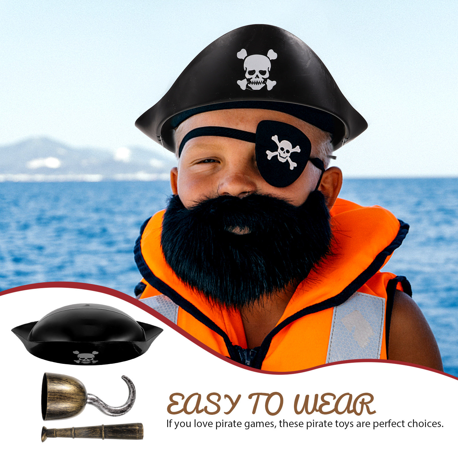 Kit de Fantasia de Pirata, Fác - Easy Cosplay Prop avaliação e preço